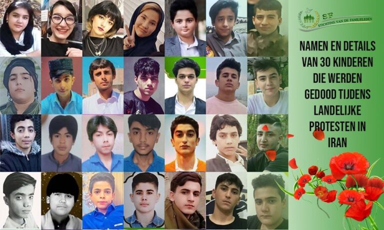 Verklaring van UNICEF + namen en details van 30 kinderen die werden gedood tijdens landelijke protesten in Iran