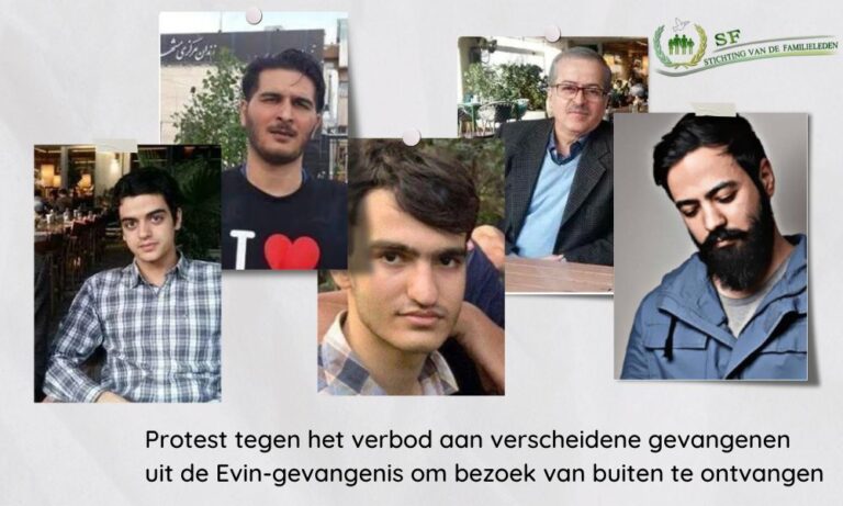 Protest tegen het verbod aan verscheidene gevangenen uit de Evin-gevangenis om bezoek van buiten te ontvangen